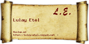 Lulay Etel névjegykártya